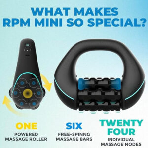 Mini Rolling Percussive Massager Whole Body Fatigue Relief Deep Tissue And Muscle Recovery Rechargeable Powerful 3-Speed Spin